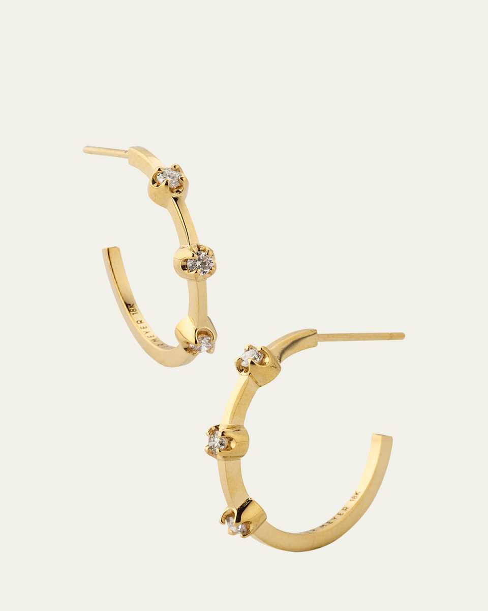 Small Diamond Hoop Earrings